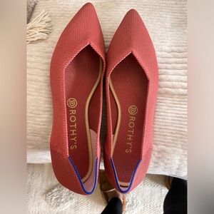 Rothy's Women's Coral Flats with Blue Trim